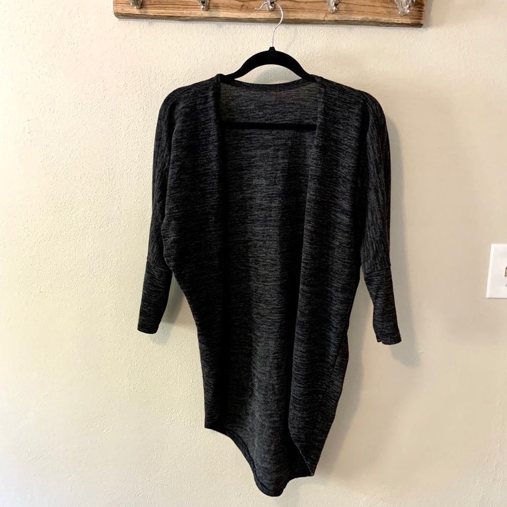 Dark heather gray long cardigan